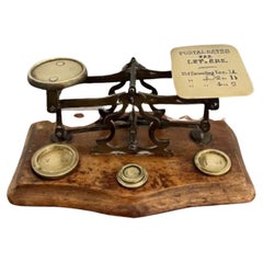 Lovely set of Antique Victorian quality brass postal scales 