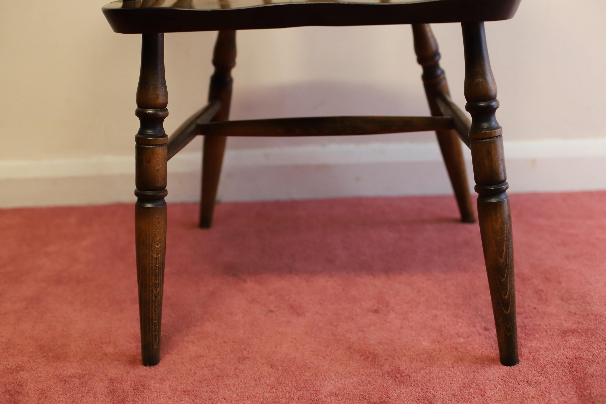 Lovely Set Of Five Beech Farmhouse Armchairs  For Sale 9