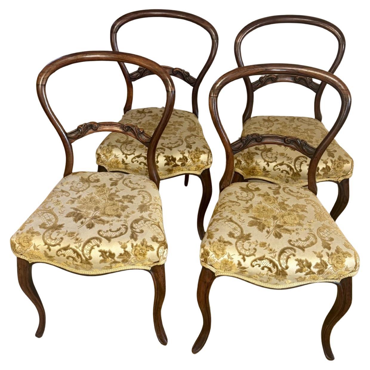 Lovely set of four antique Victorian rosewood dining chairs