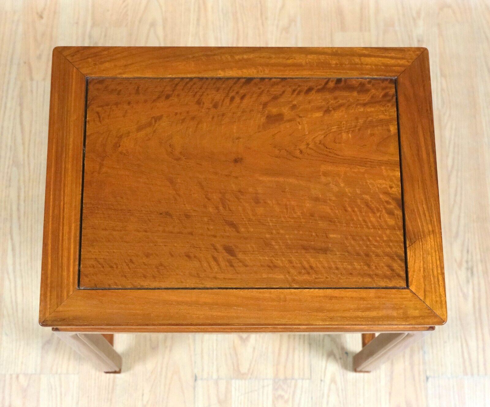 LOVELY SET OF FOUR CHiNESE HARDWOOD NEST OF TABLES ON SQUARE FEET For Sale 8