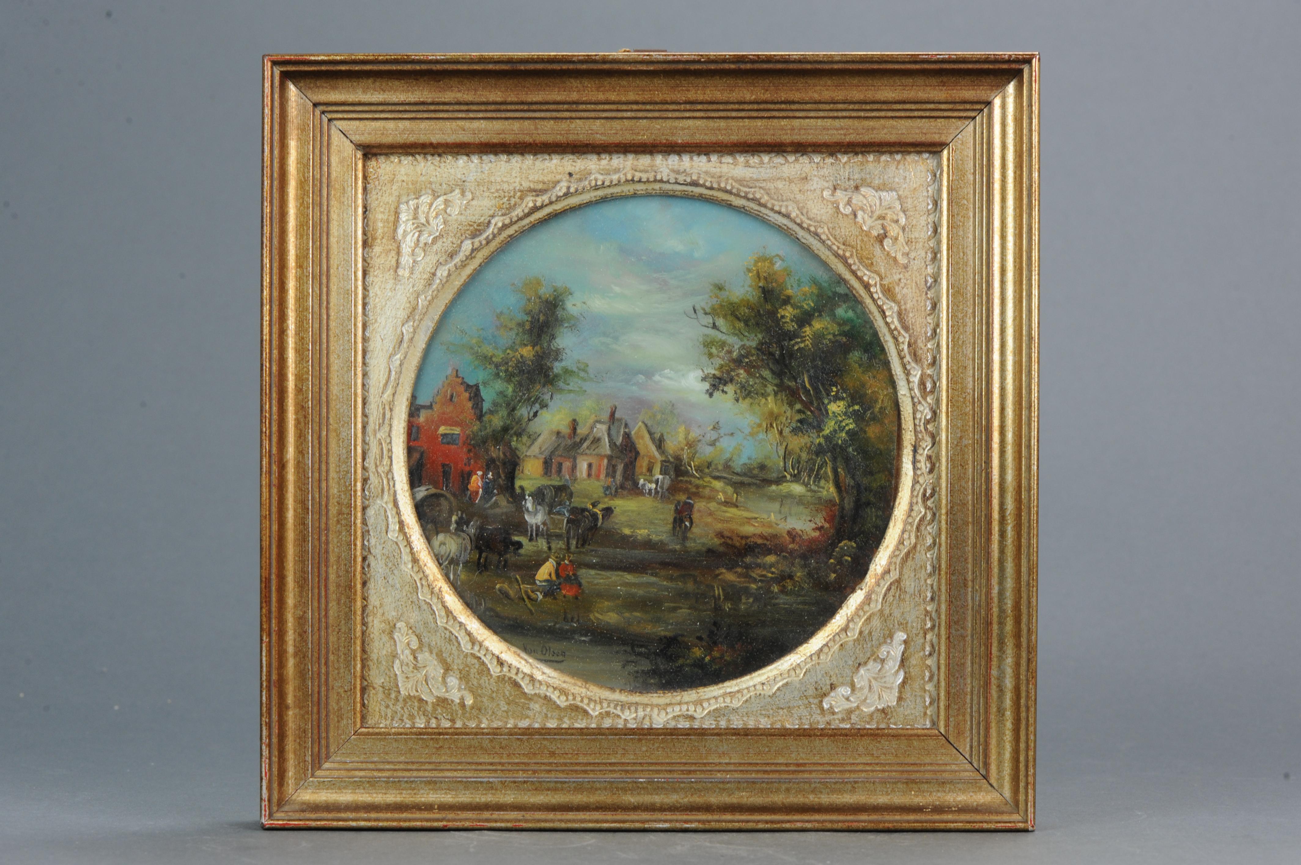 Lovely Set of Four Painting Dutch Winter Landscape in 17th Century Style For Sale 4