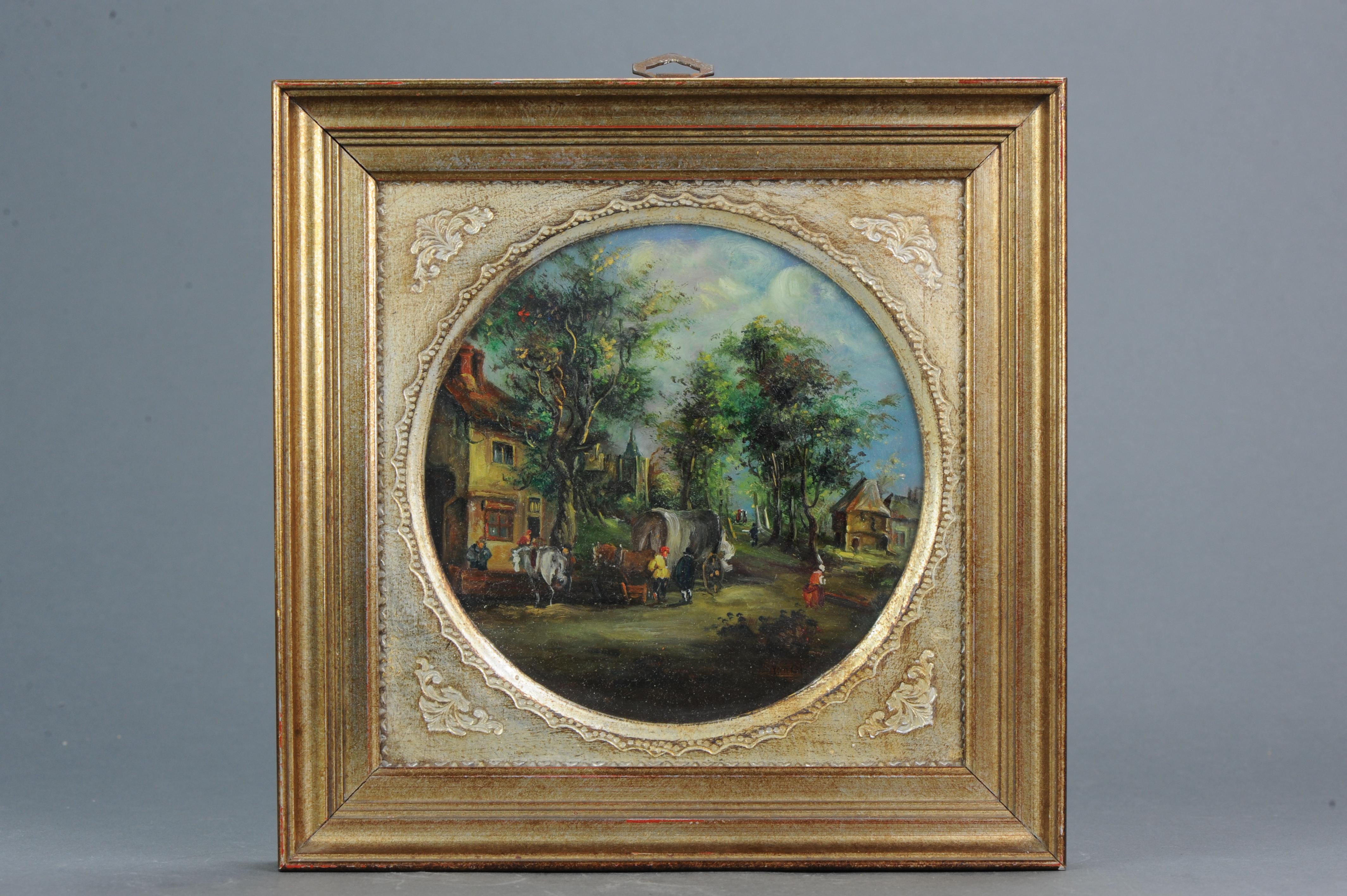 Copper Lovely Set of Four Painting Dutch Winter Landscape in 17th Century Style For Sale