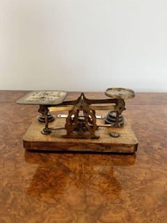 Lovely set of quality antique Victorian letter and postal scales and weights