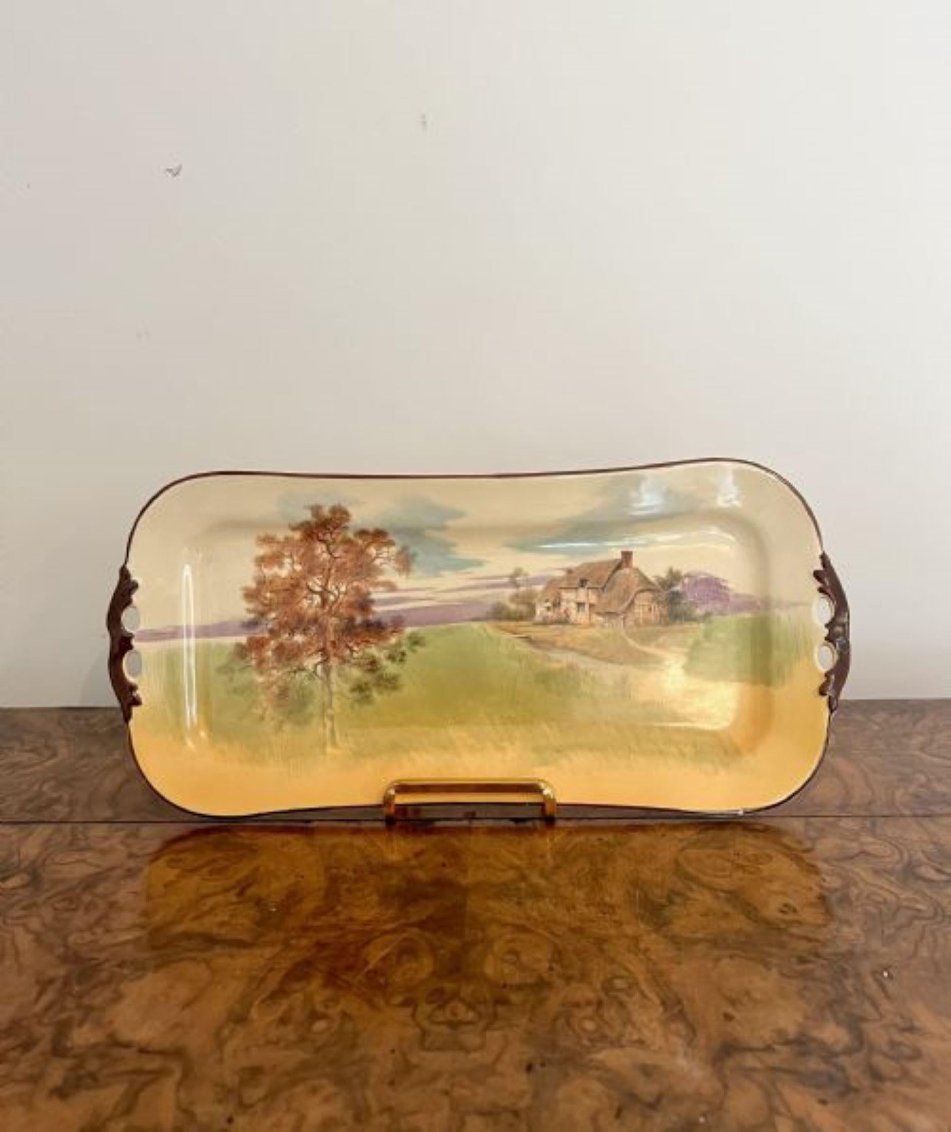20th Century Lovely set of seven antique Royal Doulton sandwich plates For Sale