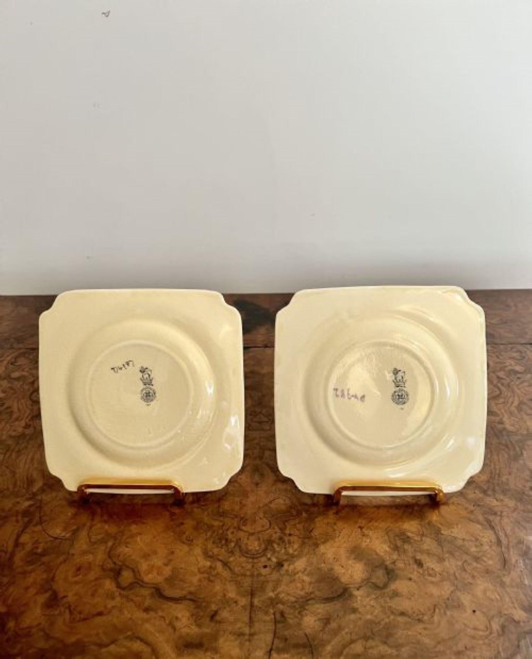 Ceramic Lovely set of seven antique Royal Doulton sandwich plates For Sale