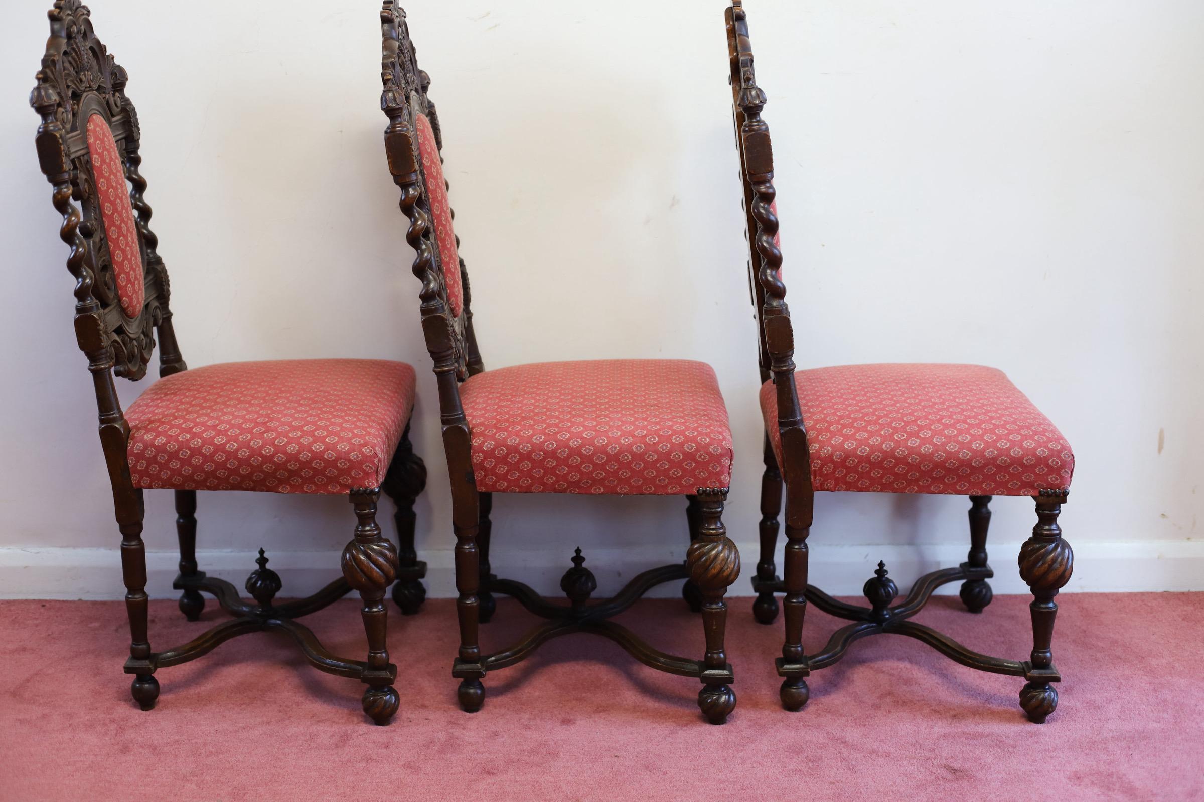 Lovely Set Of Six English Oak Victorian Dining Chairs  For Sale 6