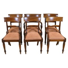 Lovely Set Of Six Victorian Walnut Bar Back Dining Chairs