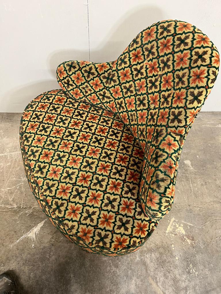 Lovely Shaped English Antique Victorian 'Swan' or 'Spoon' Arm Chair + foot stool For Sale 6