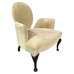 Lovely Shaped English Victorian 'Swan' or 'Spoon' Arm Chair Very Unusual Shape