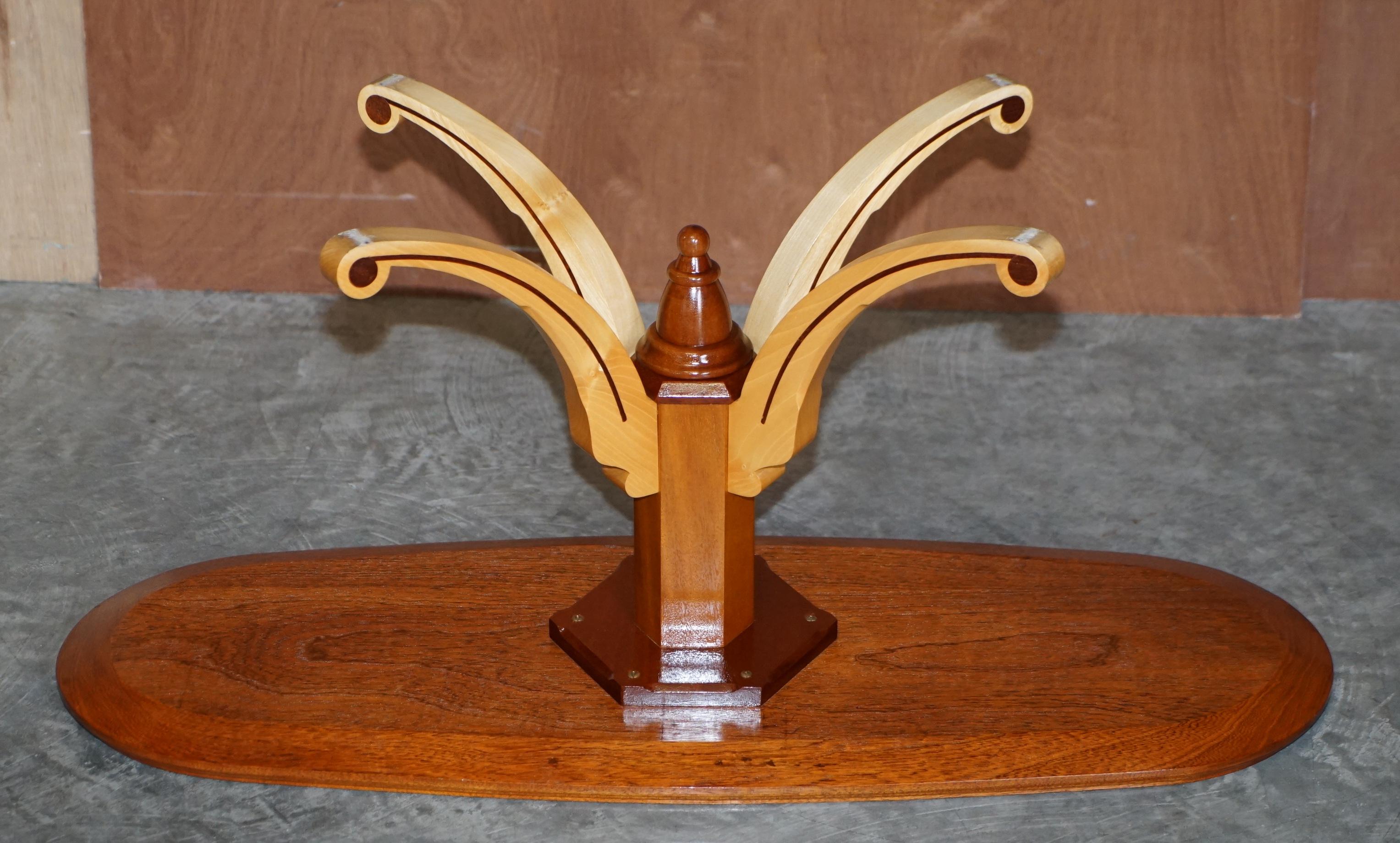 Ovaler Couchtisch aus Ahorn und Hartholz im David Linley-Stil im Sheraton-Revival-Stil im Angebot 10