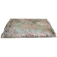 Lovely Silk Aubusson Style French Pastel Rug