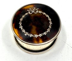 Lovely Silver and Horn Snuff or Trinket Boxes