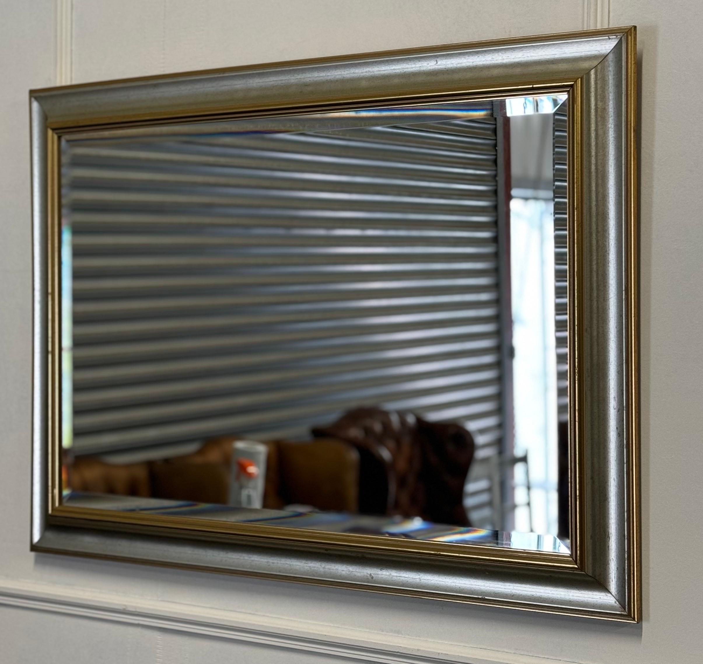 Hand-Crafted LOVELY SILVER & GOLD BEVELLED MiRROR For Sale