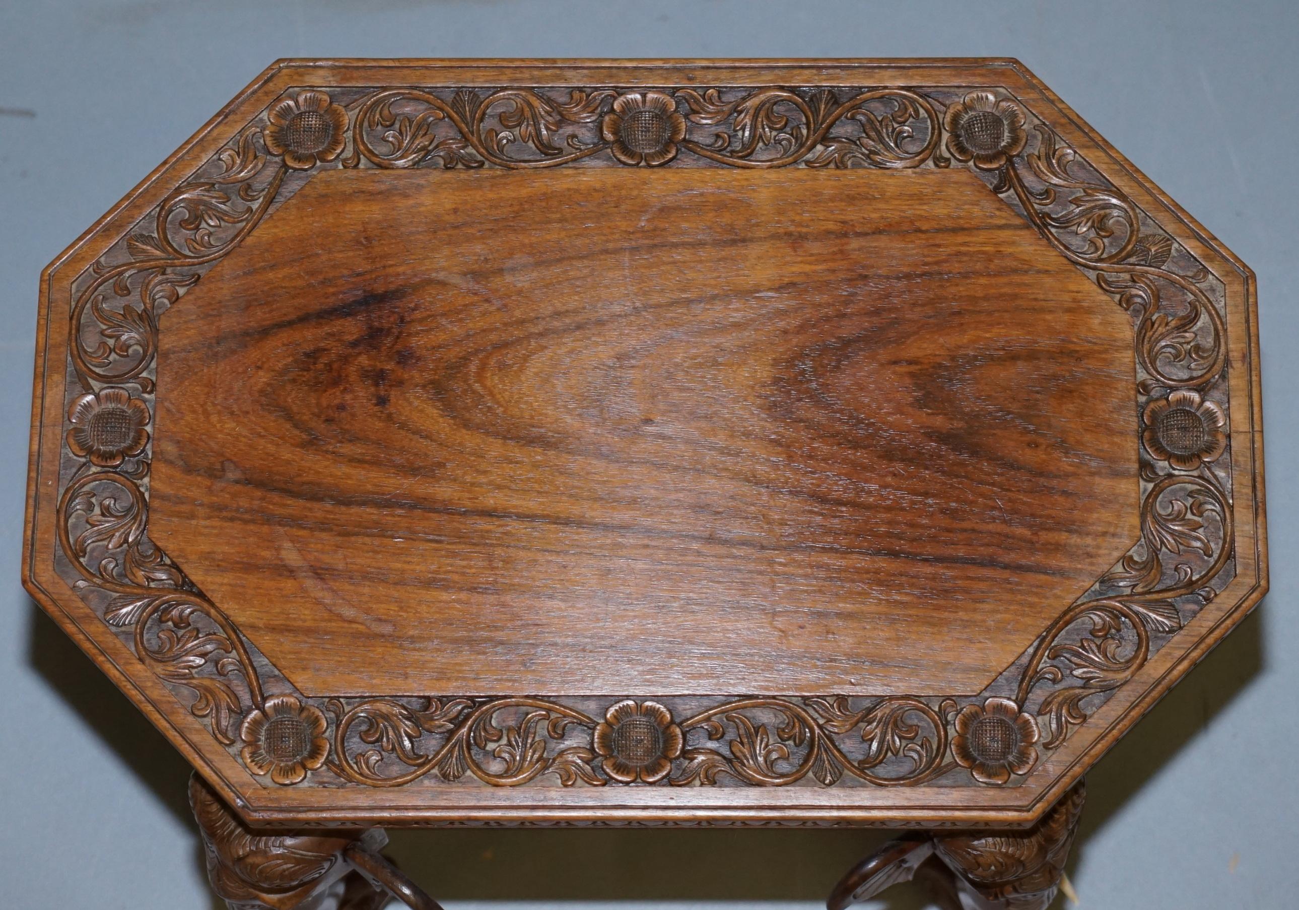 hand carved indian side table