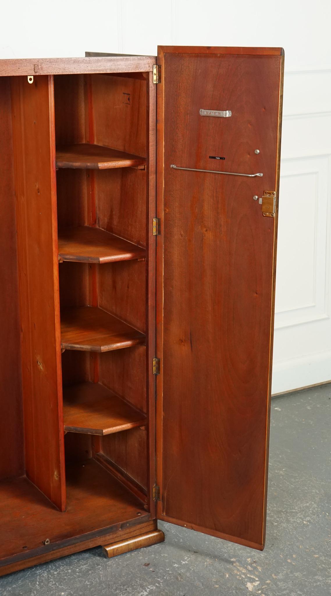 LOVELY SMALL COMPACT ART DECO BURR WALNuT WARDROBE For Sale 3