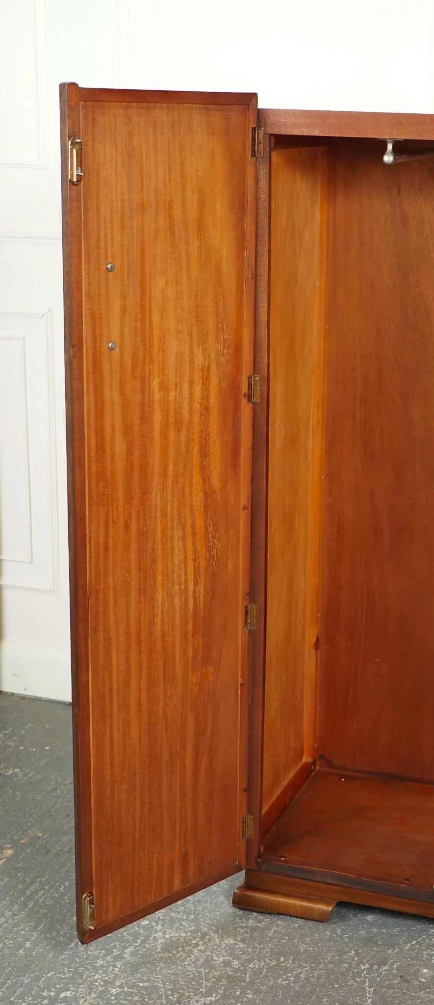 LOVELY SMALL COMPACT ART DECO BURR WALNuT WARDROBE For Sale 4