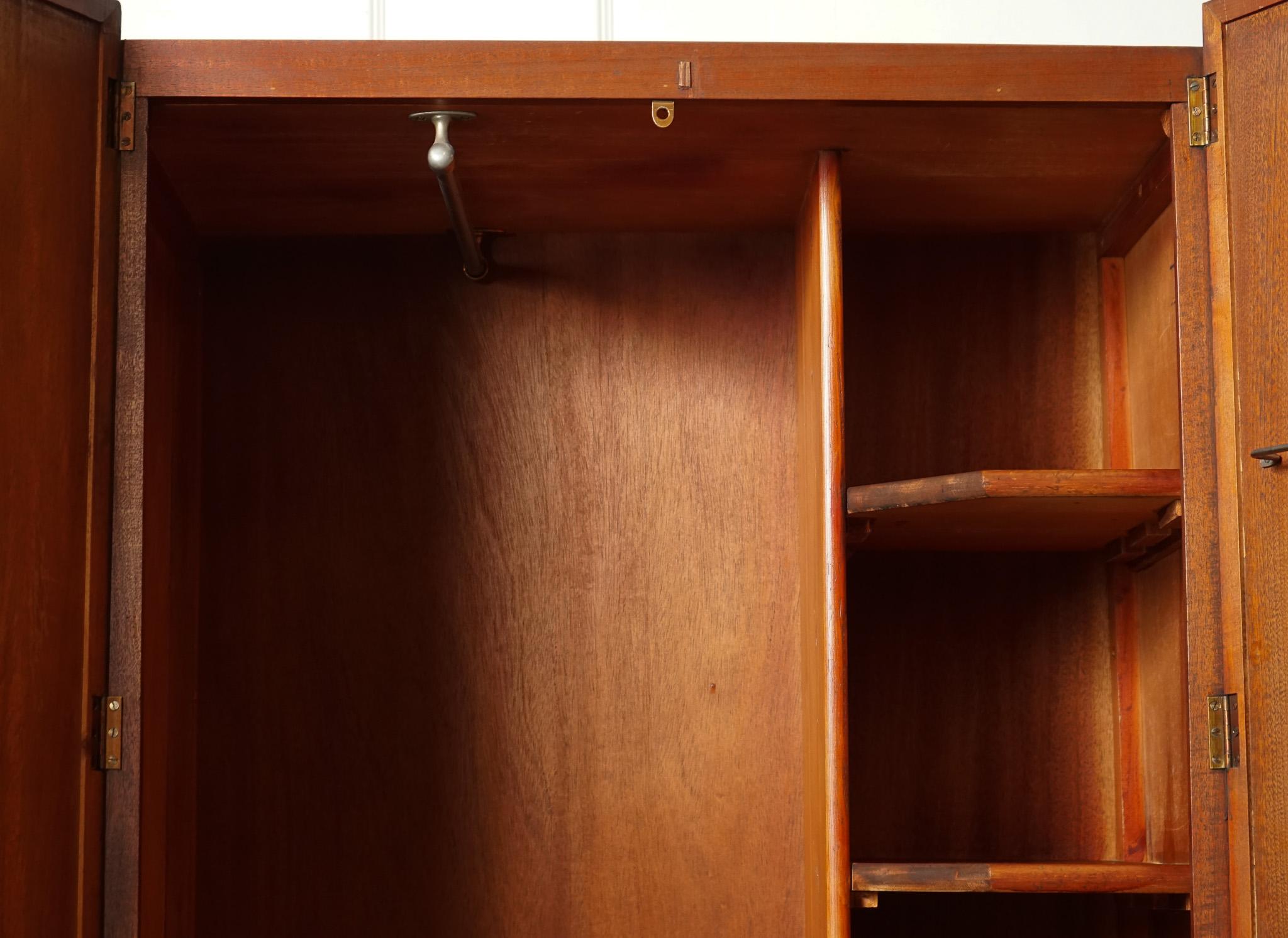 LOVELY SMALL COMPACT ART DECO BURR WALNuT WARDROBE For Sale 6