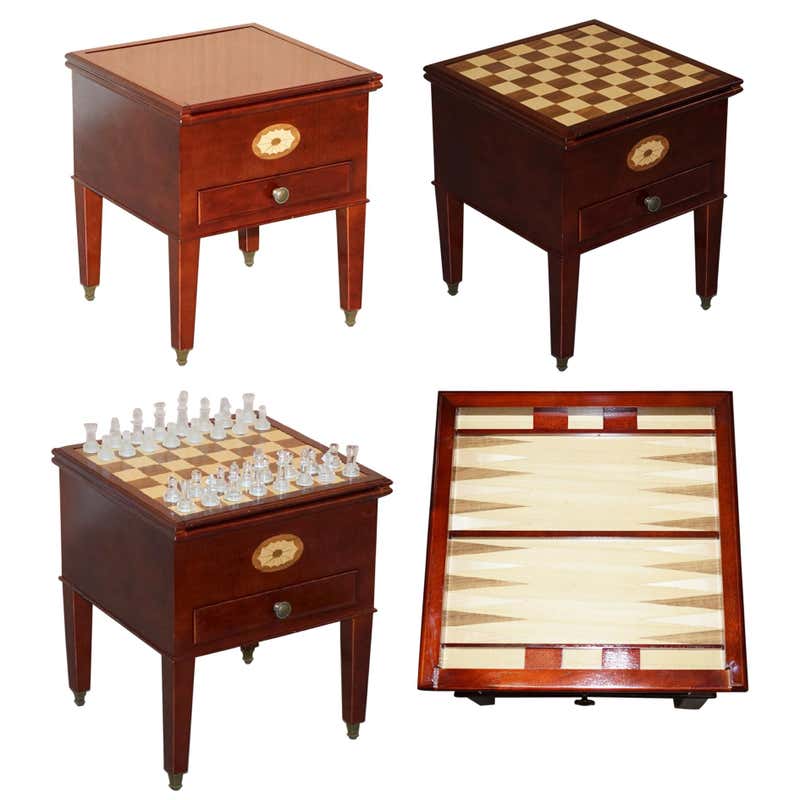 Lovely Small Games Table Metamorphic Chess Backgammon Board Sliding Top ...