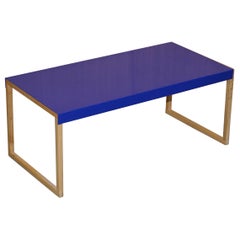 Lovely Small Habitat Kilo Royal Blue Metall Couchtisch mit Holzbeinen