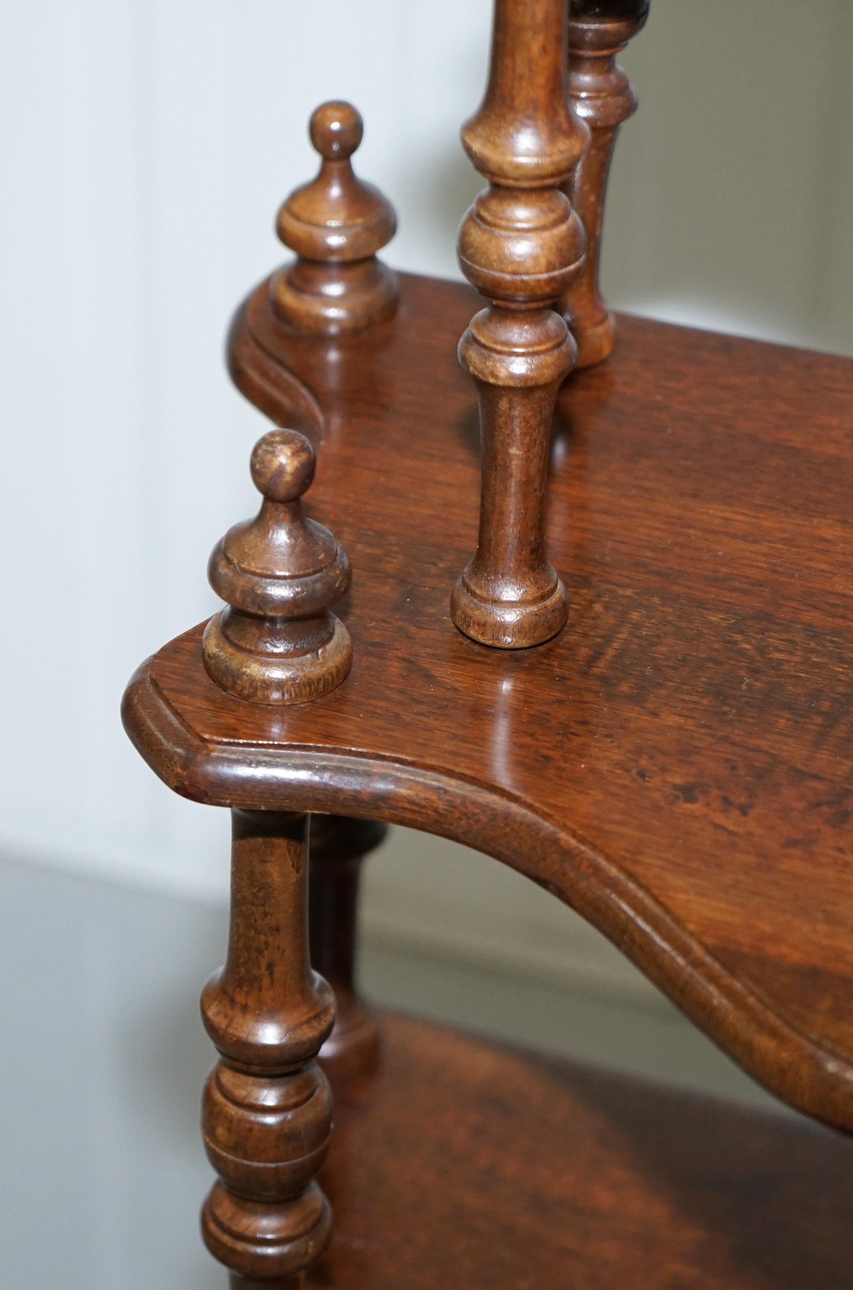 Lovely Small Mahogany Whatnot Bookcase Nicely Turned Pillars Functional Piece 6