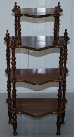 Lovely Small Mahogany Whatnot Bookcase Nicely Turned Pillars Functional Piece