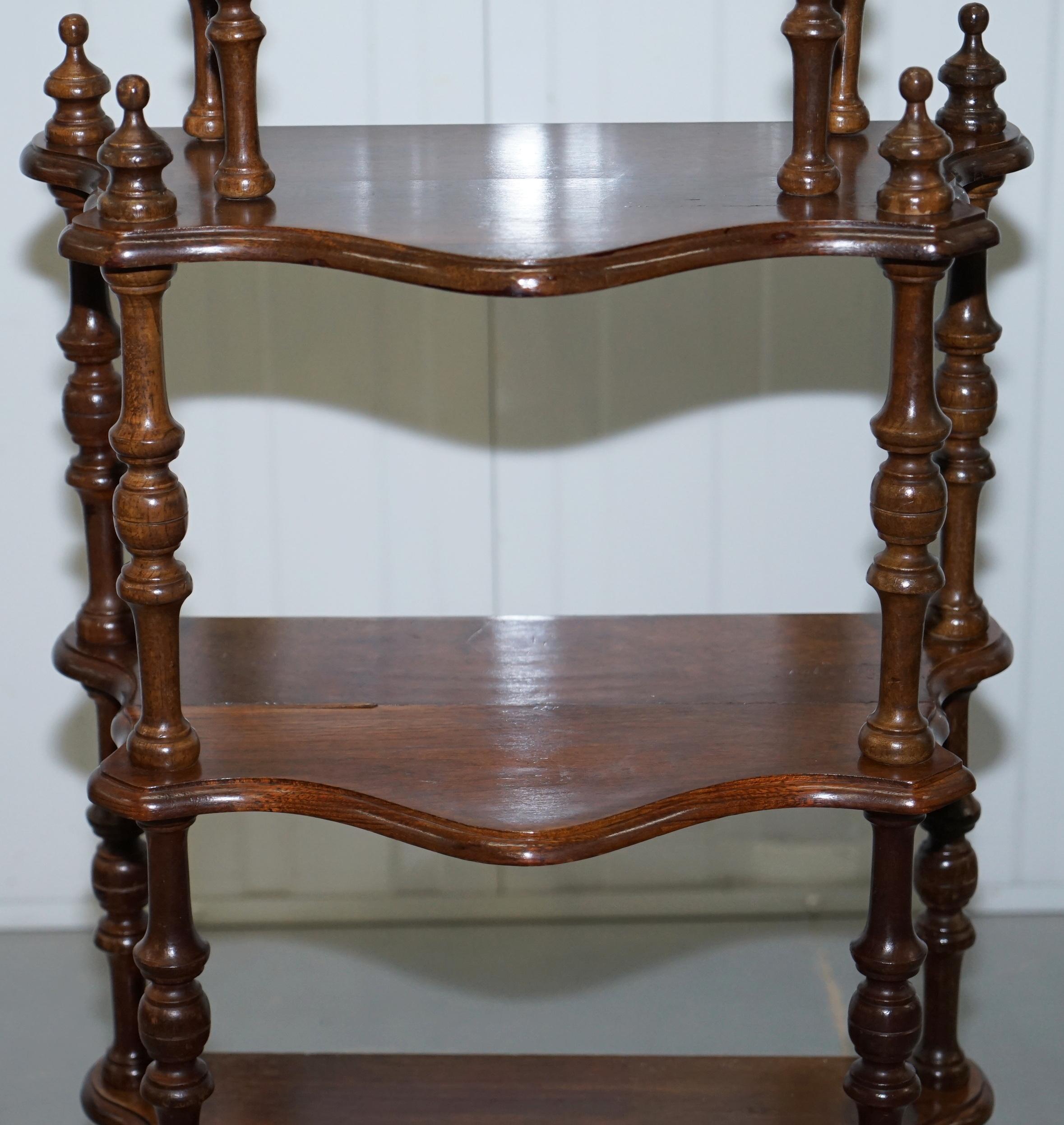 Lovely Small Mahogany Whatnot Bookcase Nicely Turned Pillars Functional Piece 1