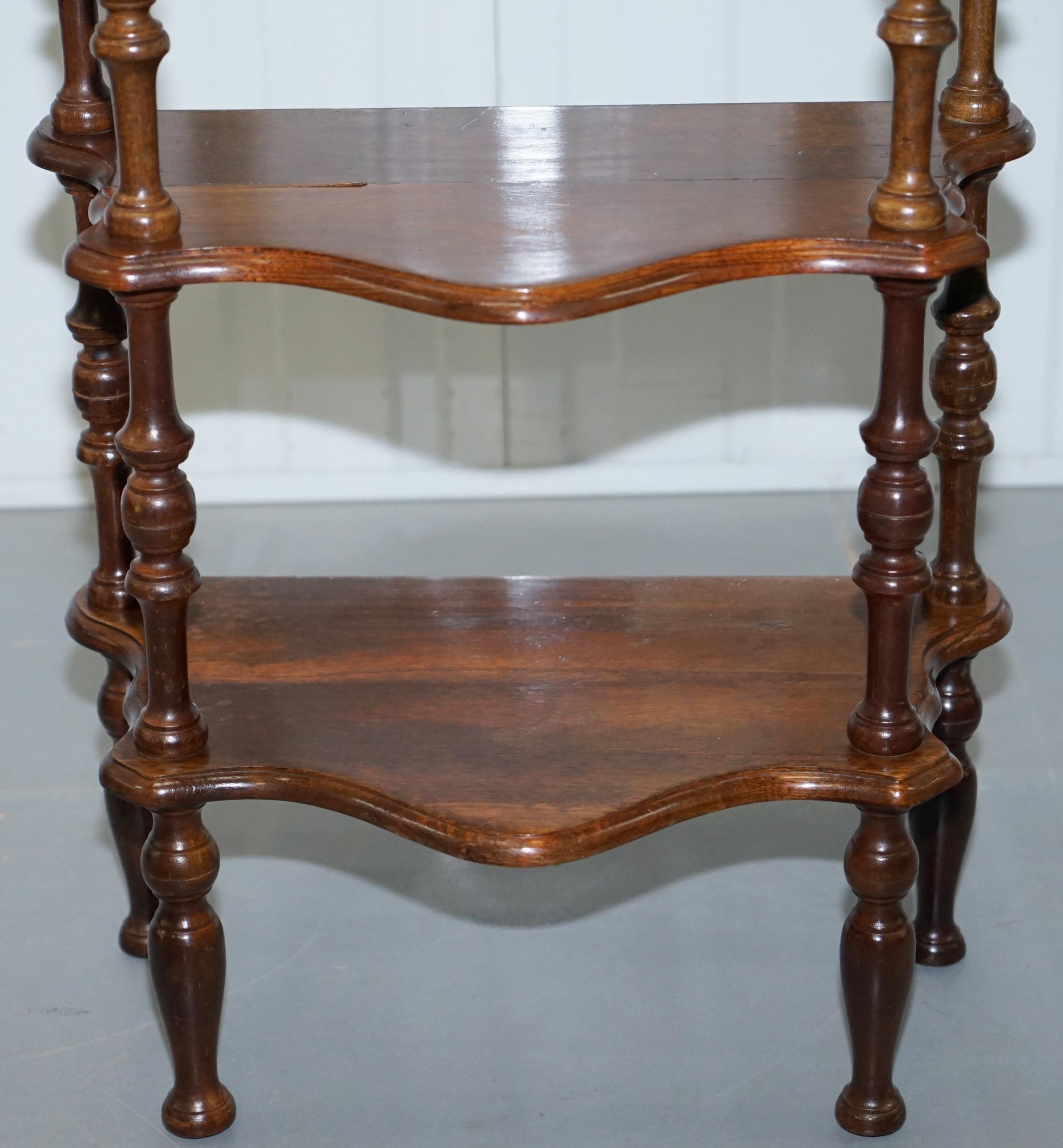 Lovely Small Mahogany Whatnot Bookcase Nicely Turned Pillars Functional Piece 2