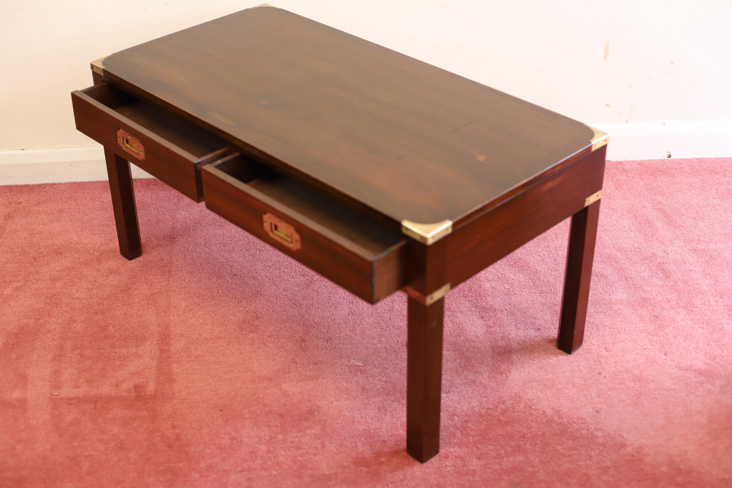20th Century Lovely Small Military Campaign Coffee Table 