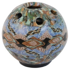 Lovely small "terre mêlée" flower vase by Jean Gerbino Vallauris Circa 1930
