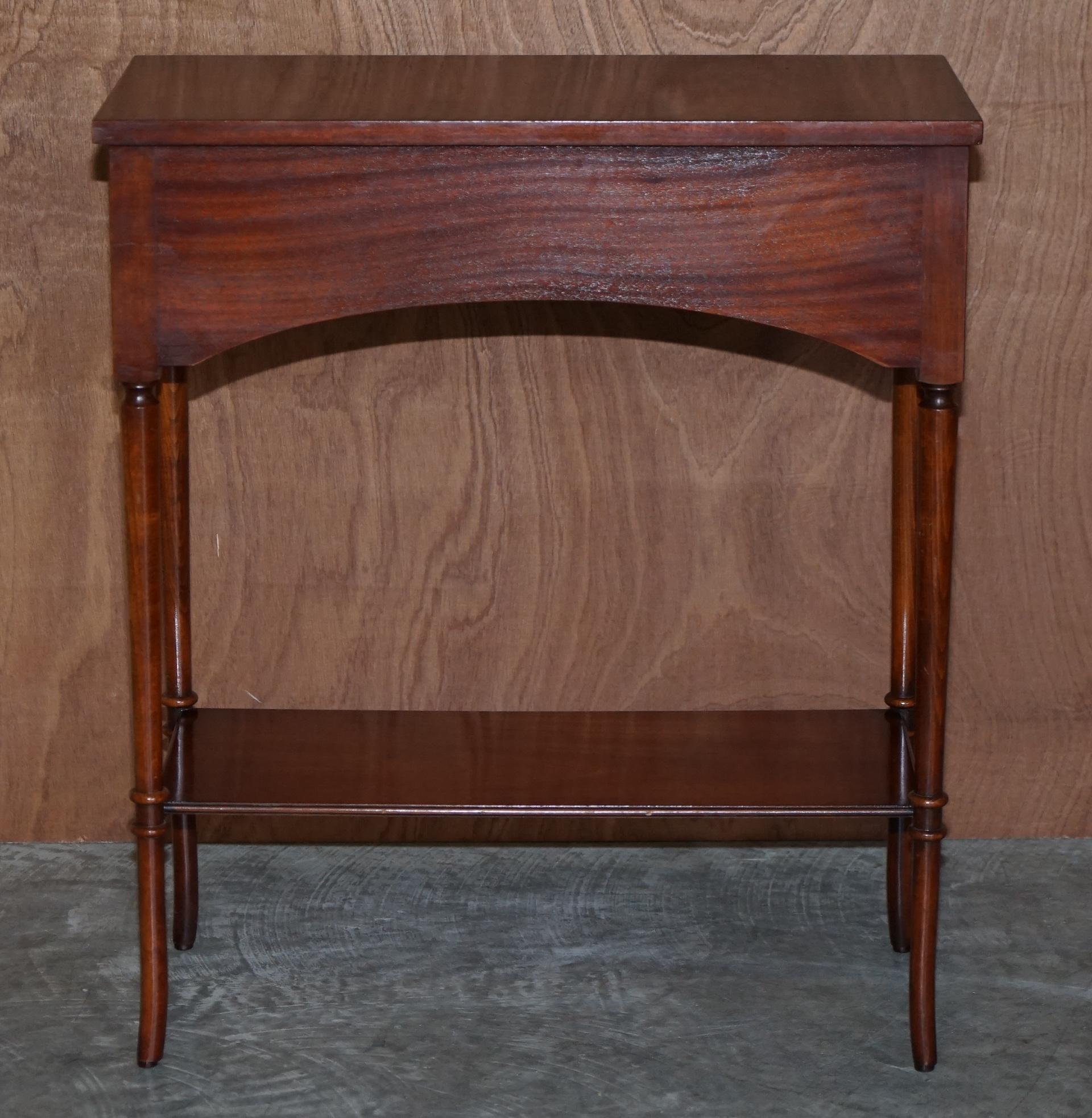 Lovely Small Two Drawer Bradley Furniture England Flamed Mahogany Console Table 4