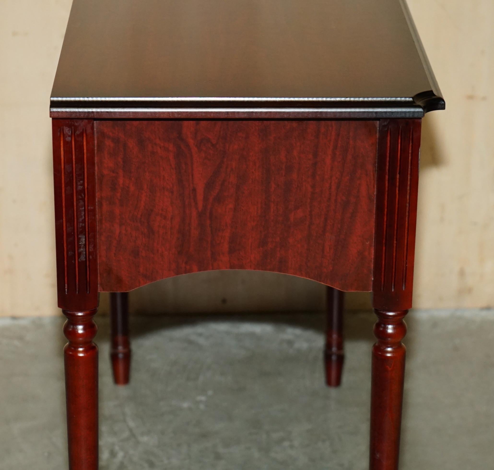 LOVELY SMALL TWO DRAWER SIDE CONSOLE TABLE WITH HARDWOOD STYLE FINiSH For Sale 4