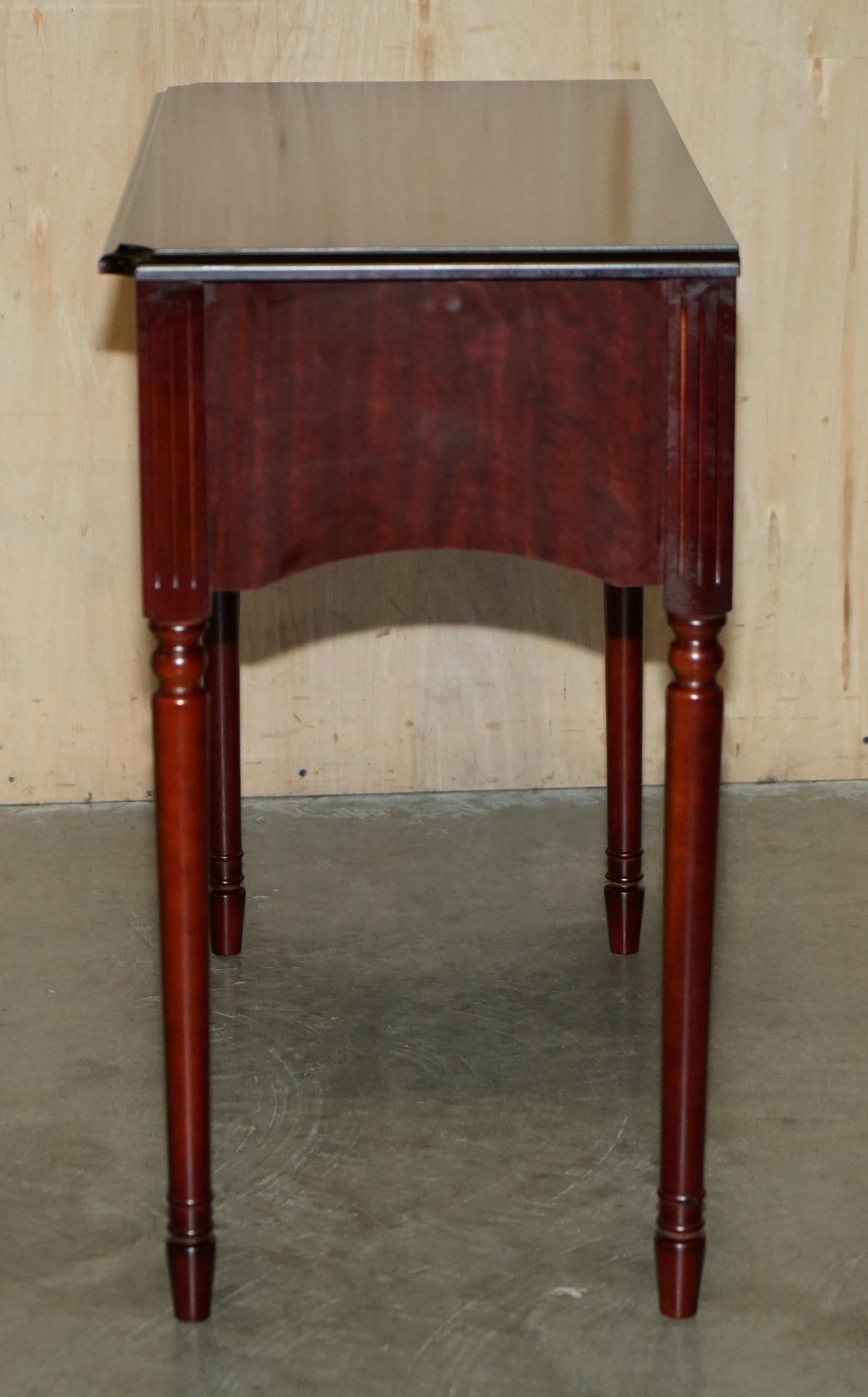 LOVELY SMALL TWO DRAWER SIDE CONSOLE TABLE WITH HARDWOOD STYLE FINiSH For Sale 6