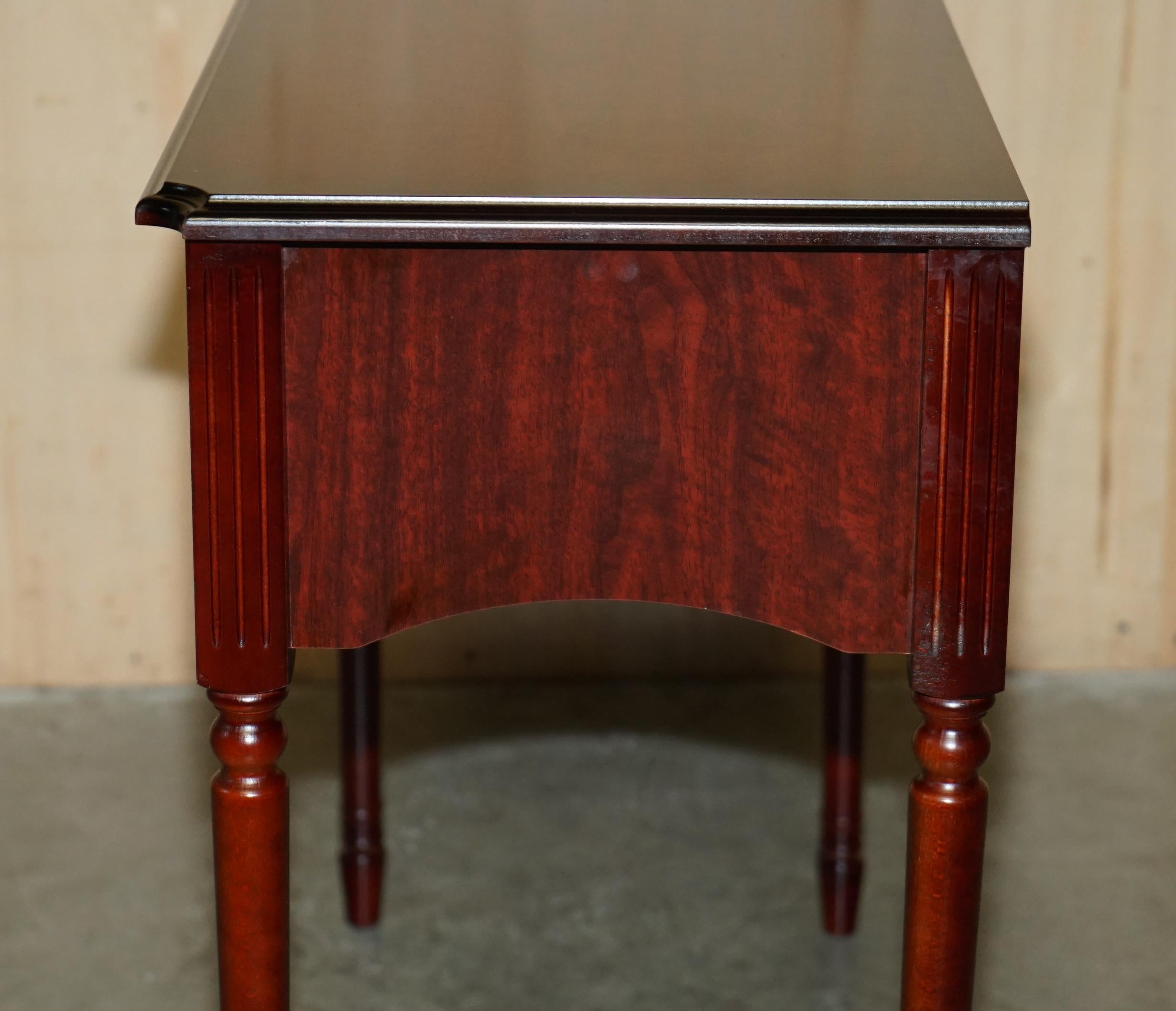 LOVELY SMALL TWO DRAWER SIDE CONSOLE TABLE WITH HARDWOOD STYLE FINiSH For Sale 7