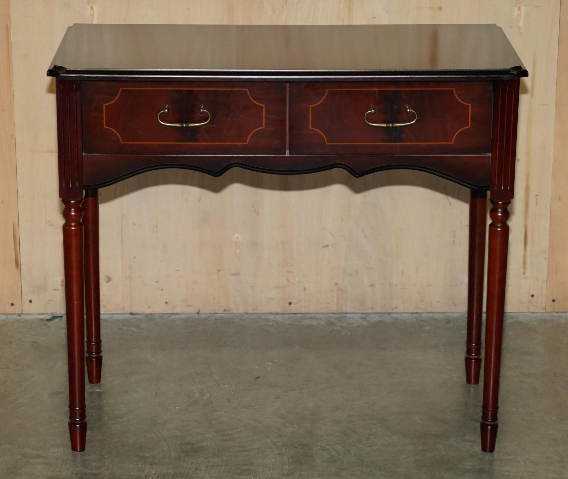 Royal House Antiques

Royal House Antiques is delighted to offer for sale this nice small two drawer side console table 

Please note the delivery fee listed is just a guide, it covers within the M25 only for the UK and local Europe only for