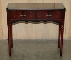 LOVELY SMALL TWO DRAWER SIDE CONSOLE TABLE WITH HARDWOOD STYLE FINiSH
