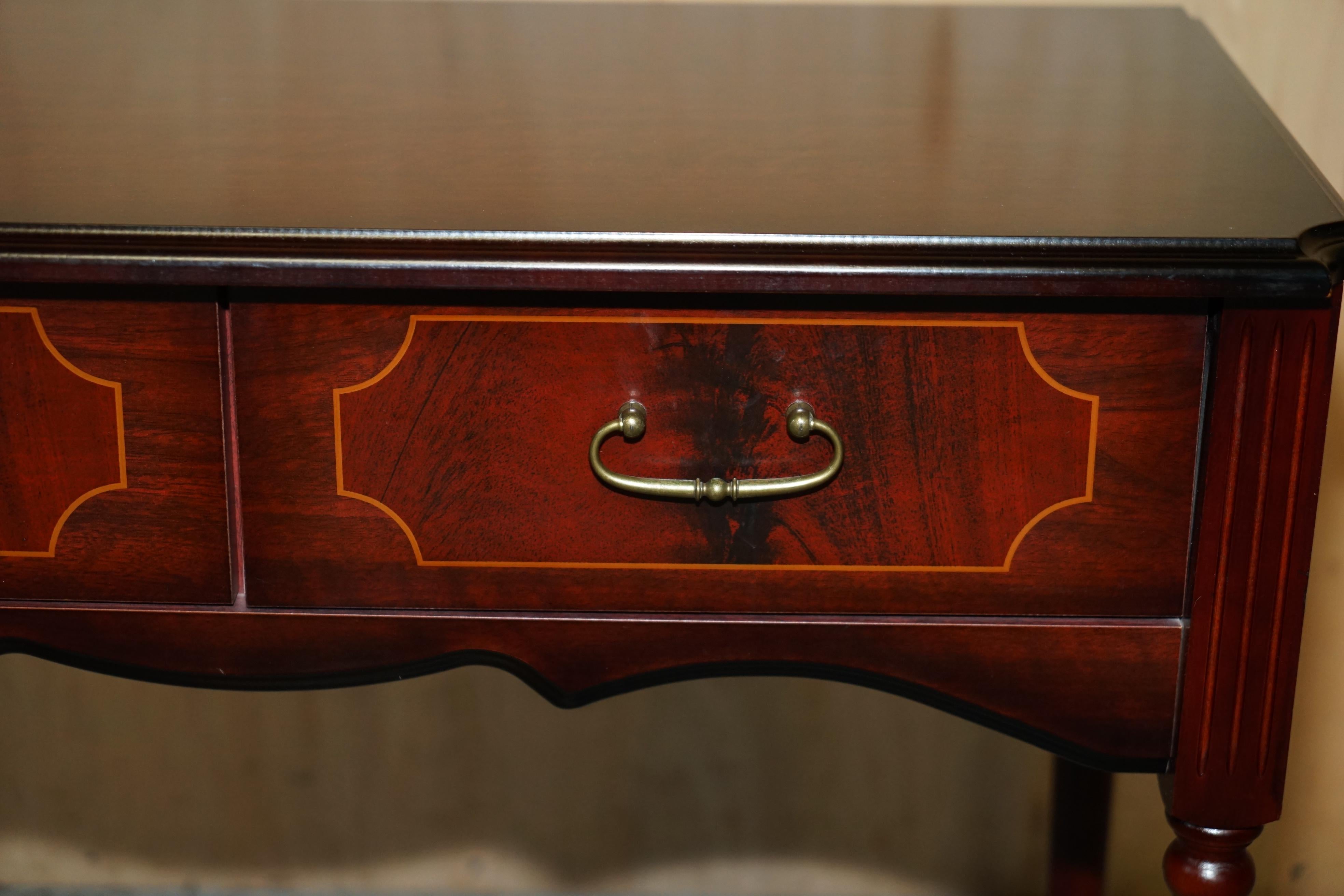 Hand-Crafted LOVELY SMALL TWO DRAWER SIDE CONSOLE TABLE WITH HARDWOOD STYLE FINiSH For Sale