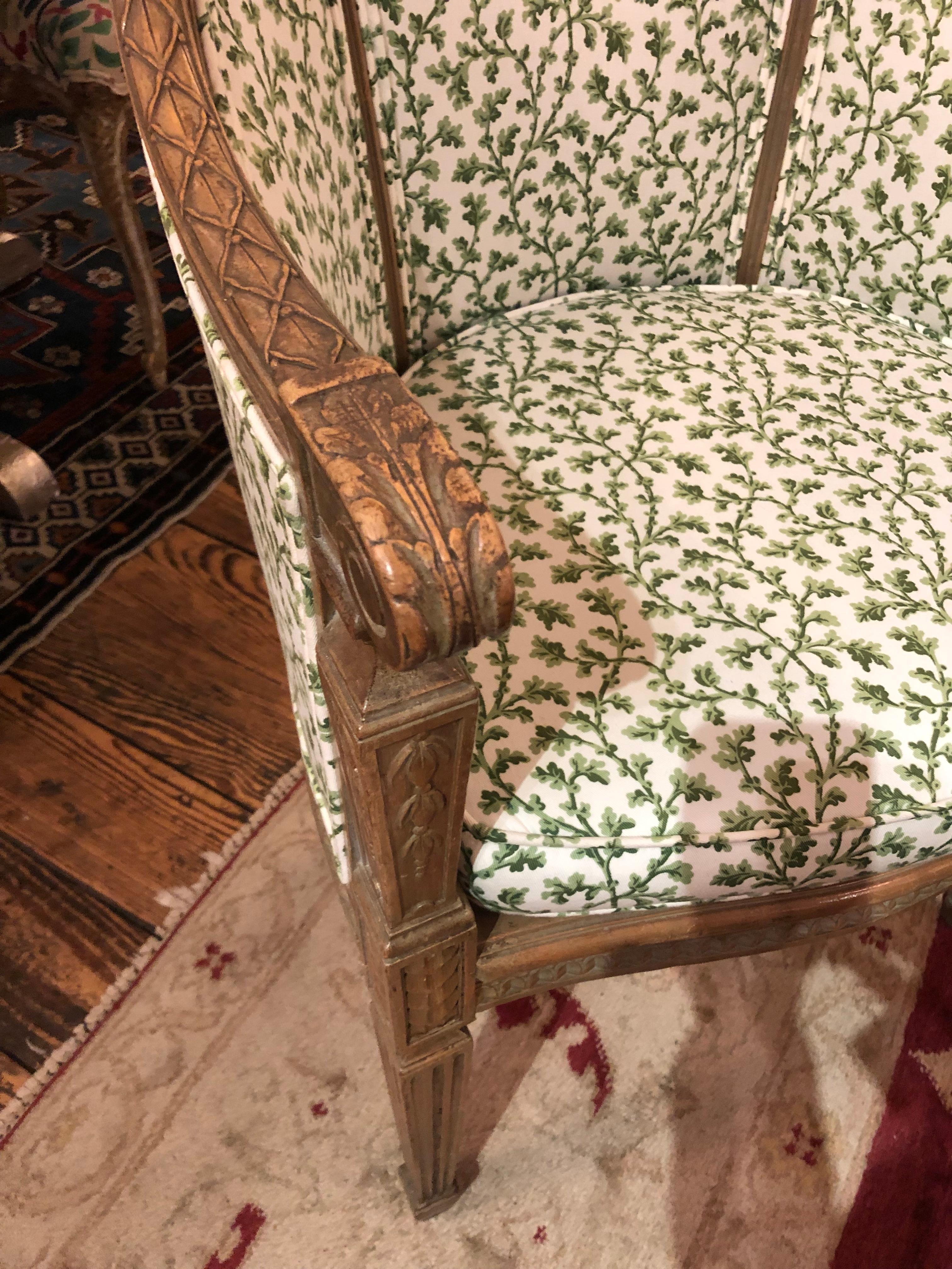 Lovely Small Vintage Occasional Curved Chair with Caned Seat In Good Condition In Hopewell, NJ