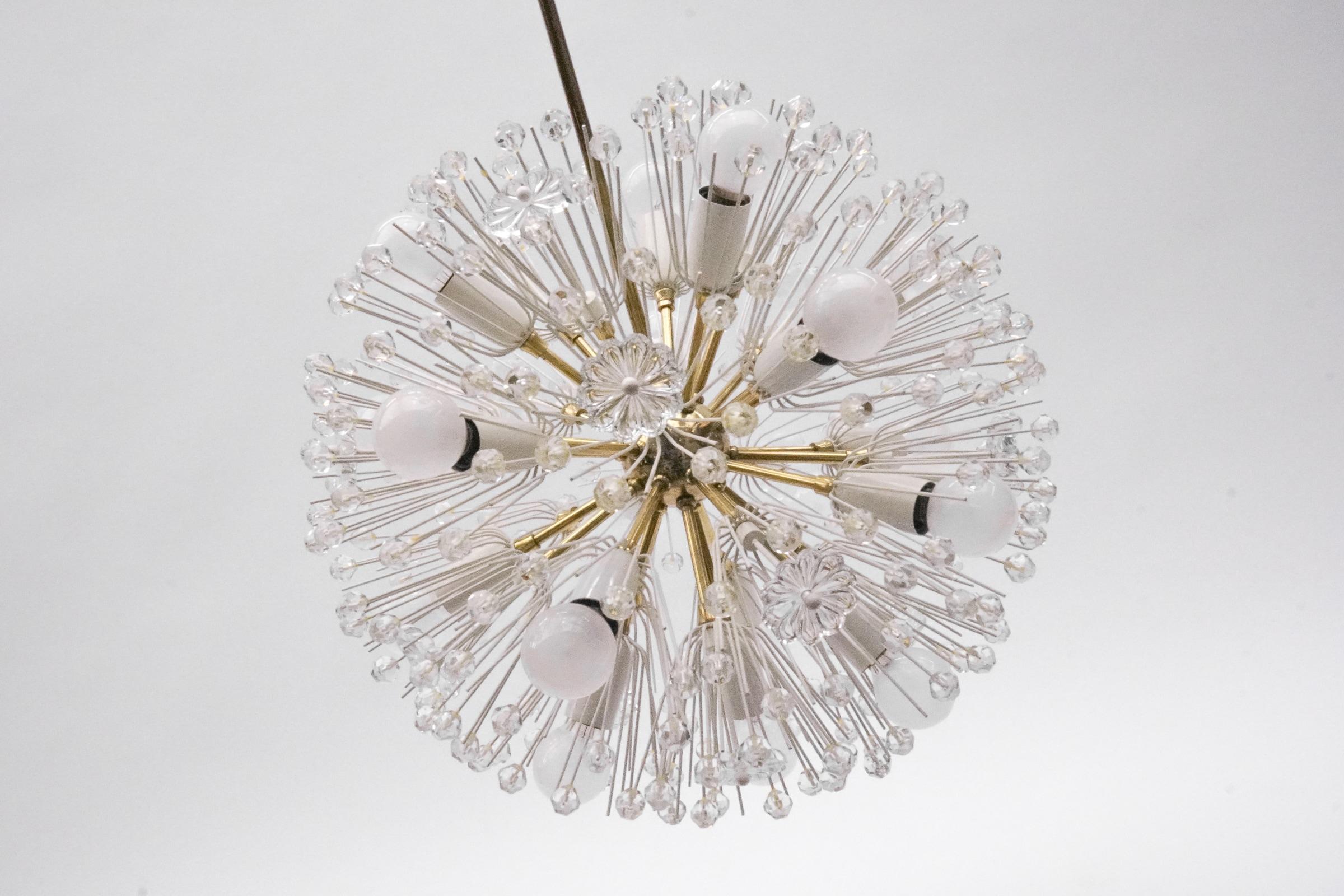 Lovely Snowflake Lamp by Emil Stejnar for Rupert Nikoll, 1950s, Austria For Sale 6