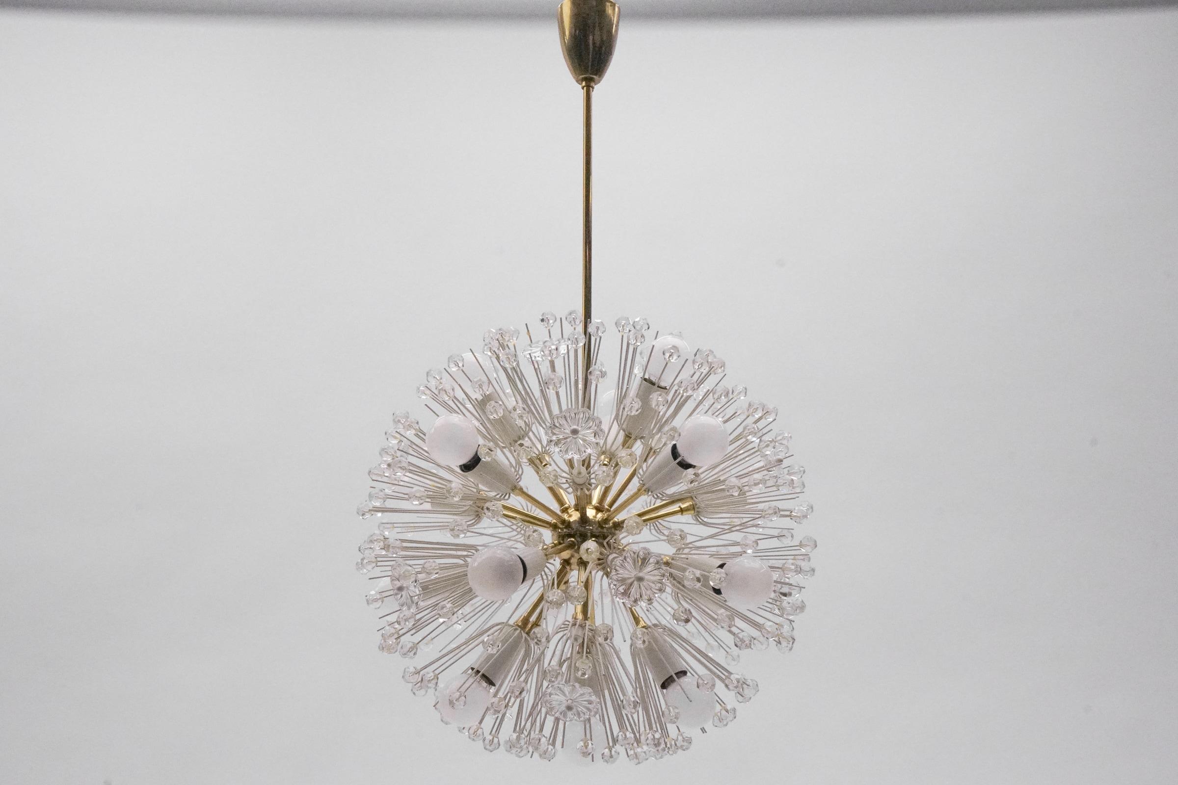 Lovely Snowflake Lamp by Emil Stejnar for Rupert Nikoll, 1950s, Austria For Sale 7