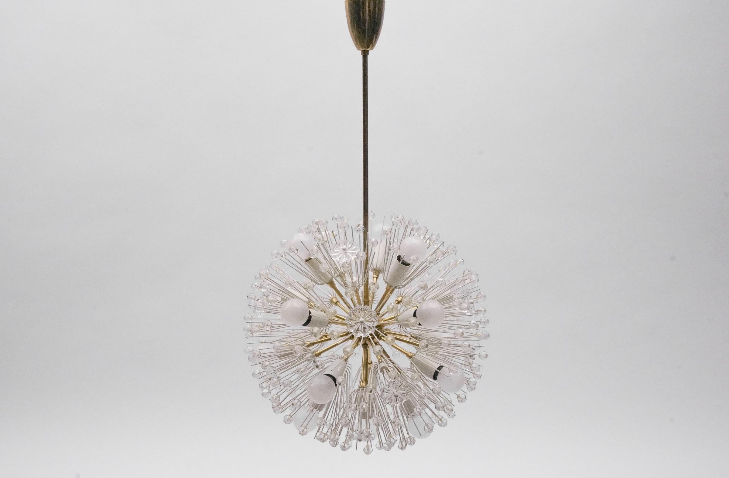 Mid-20th Century Lovely Snowflake Lamp by Emil Stejnar for Rupert Nikoll, 1950s, Austria For Sale