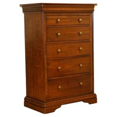 Lovely Solid French Style Tall Boy Chest of 6 Graduated Drawers