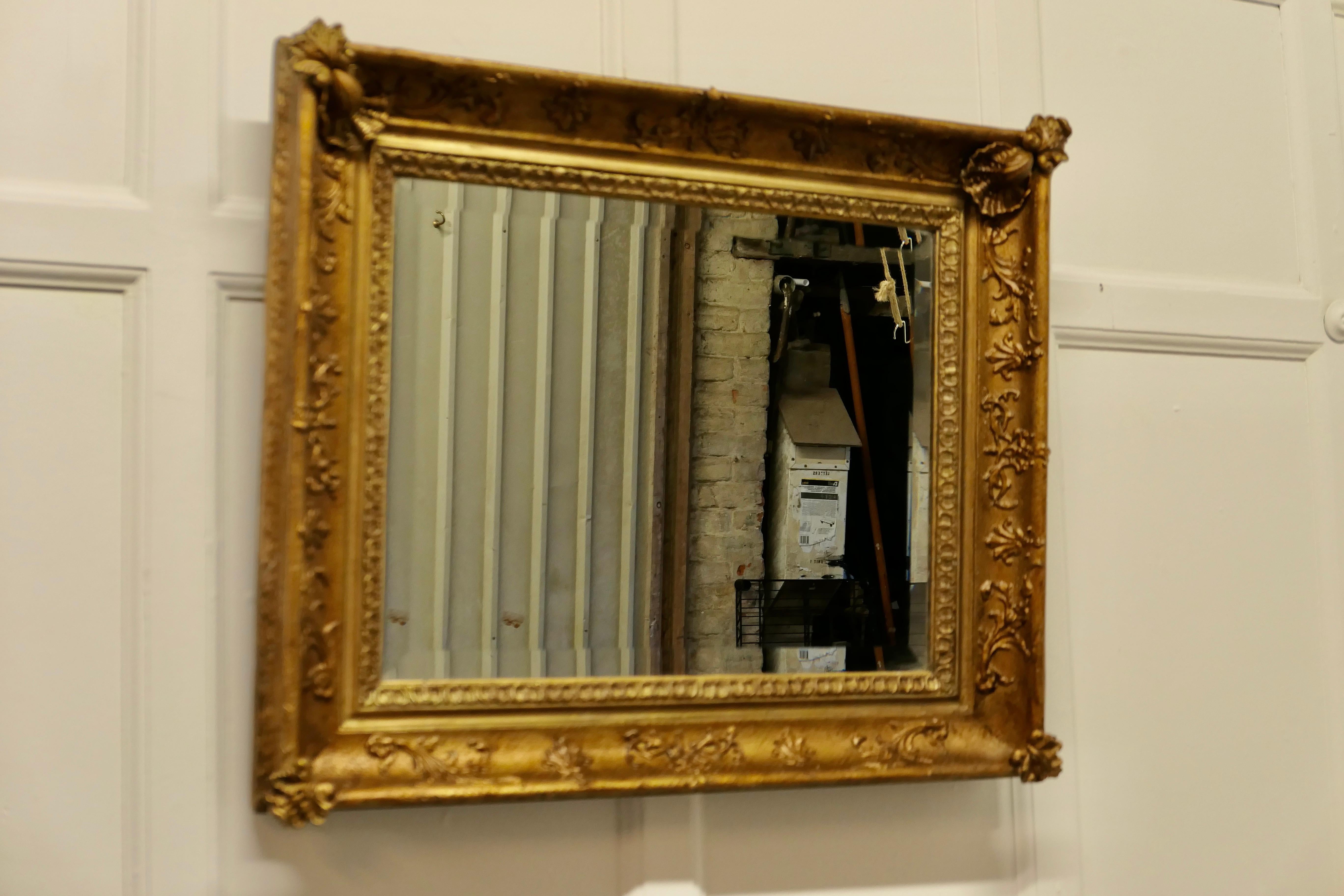 Lovely Square Gilt Rococo Wall Mirror In Good Condition For Sale In Chillerton, Isle of Wight