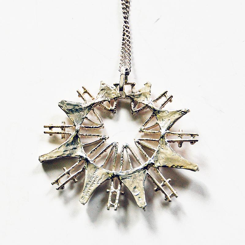 Lovely star shaped silver necklace  by Studio Else & Paul- Norway 1970s In Good Condition In Stokholm, SE