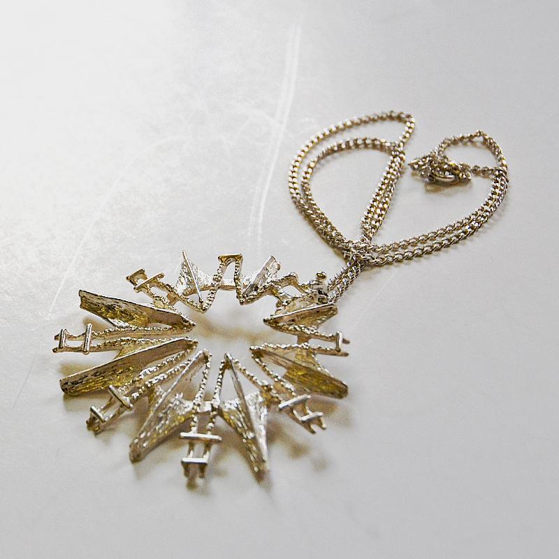 Lovely star shaped silver necklace  by Studio Else & Paul- Norway 1970s 1