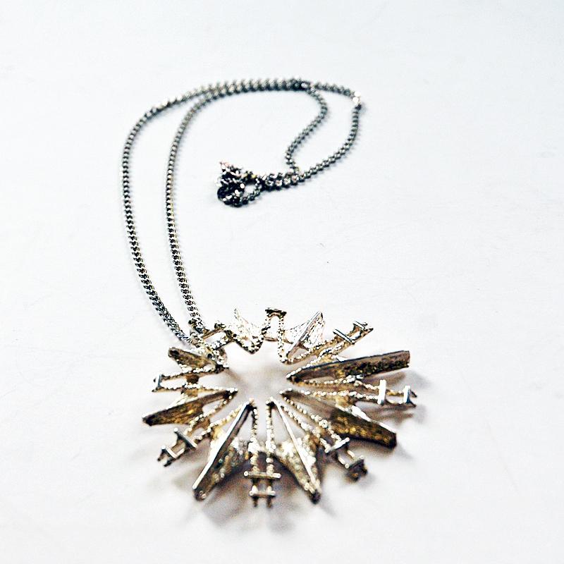 Lovely star shaped silver necklace  by Studio Else & Paul- Norway 1970s 2