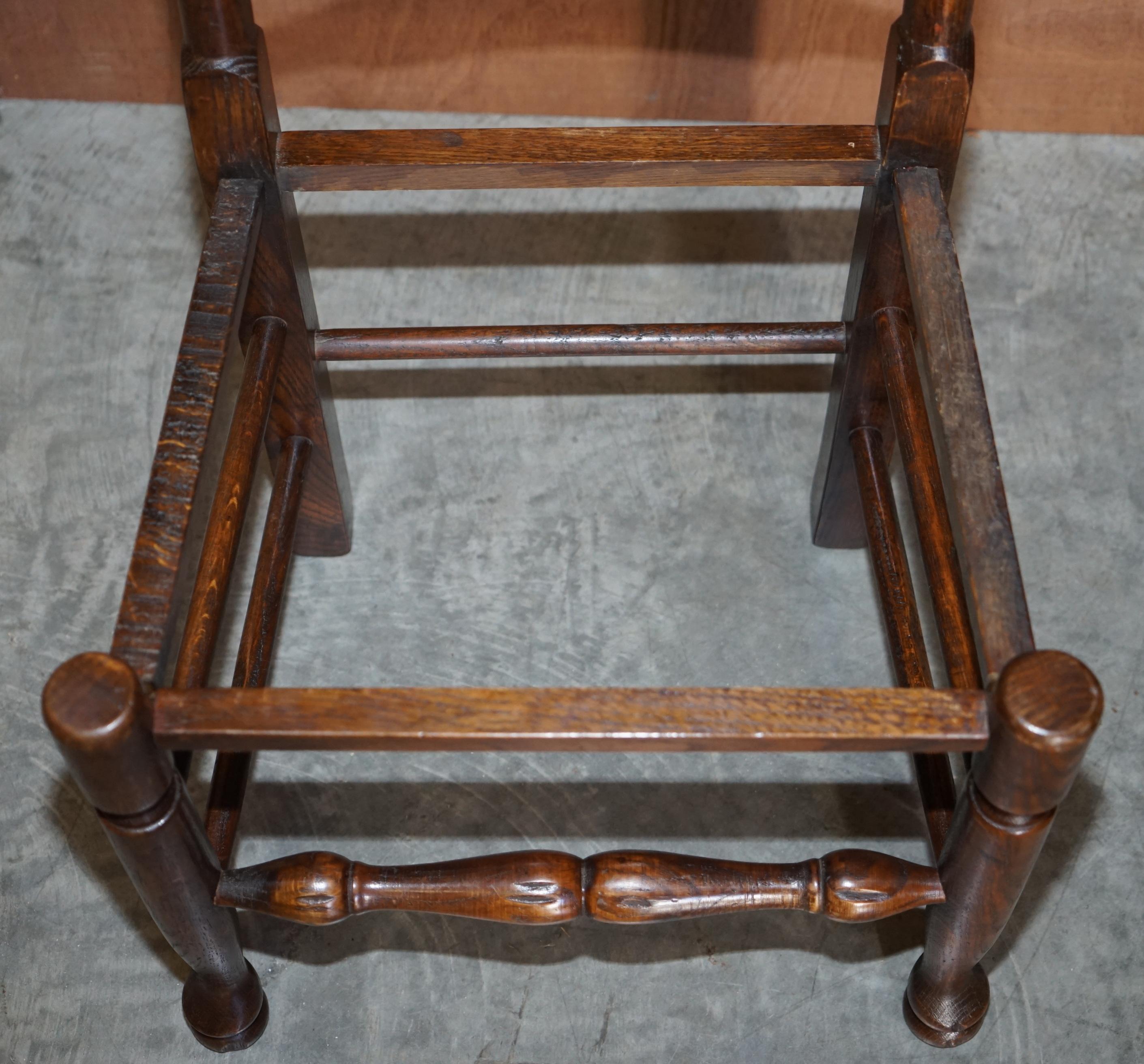 Lovely Suite of Six Antique Dutch Ladder Back Oak Rush Seat Dining Chairs 6 6
