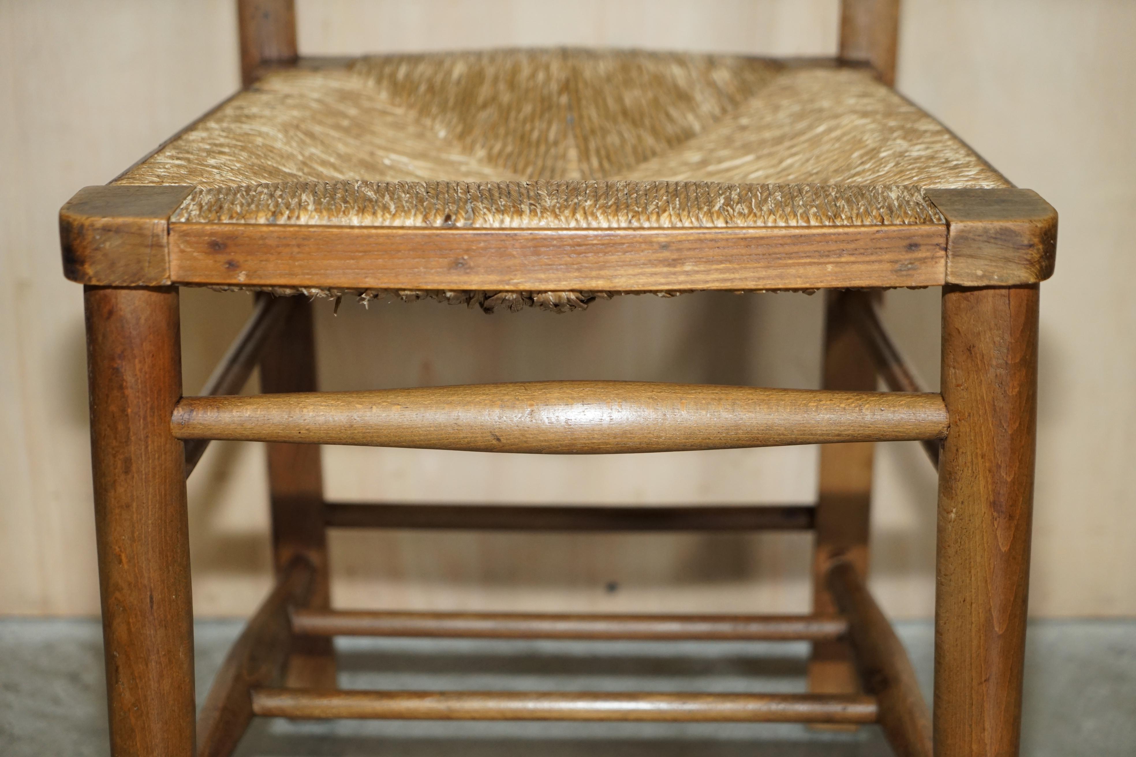 Suite aus sechs holländischen Esszimmerstühlen mit Leiterrückenlehne aus Eichenholz, 6 Stück, um 1860 im Angebot 3