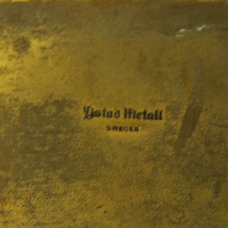 Lovely Swedish Brass and Wood Casket by Ystad Metall 1940s 3