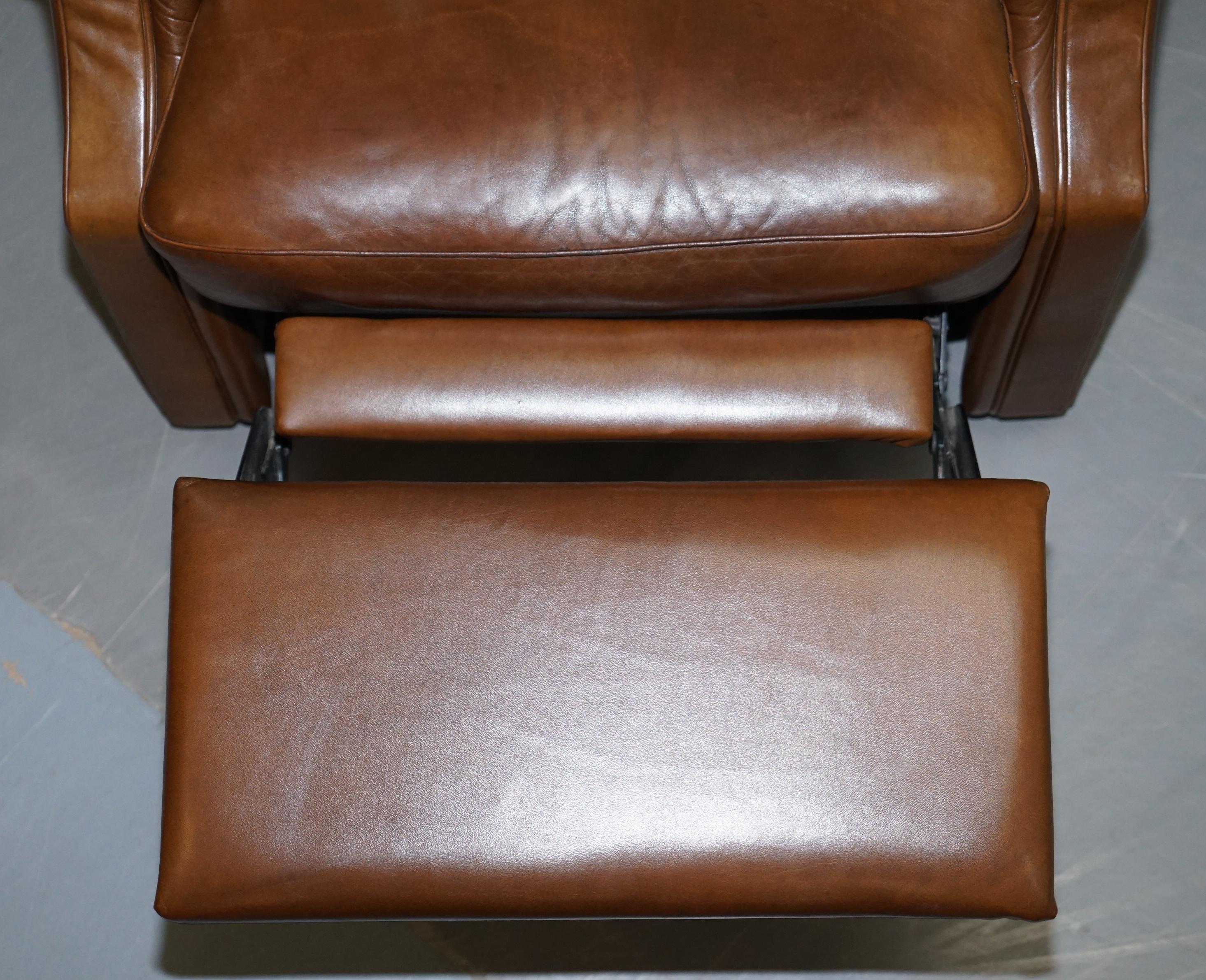 Lovely Tan Brown Leather Chesterfield Electric Relciner Armchair Comfortable!!!! 9