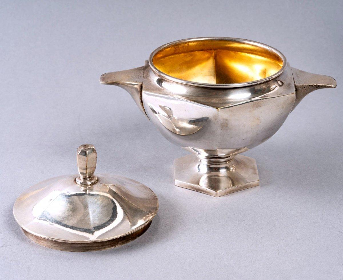 20th Century Lovely Tea and Coffee Service of Four Pieces - Silver Metal - Period: Art Deco For Sale